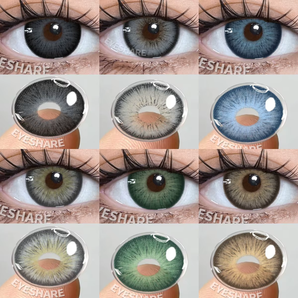 EYESHARE nouveauté lentilles de Contact de couleur lentilles yeux bleus lentilles coréennes grises lentilles de couleur annuelles pour élèves de beauté lentille de Contact marron