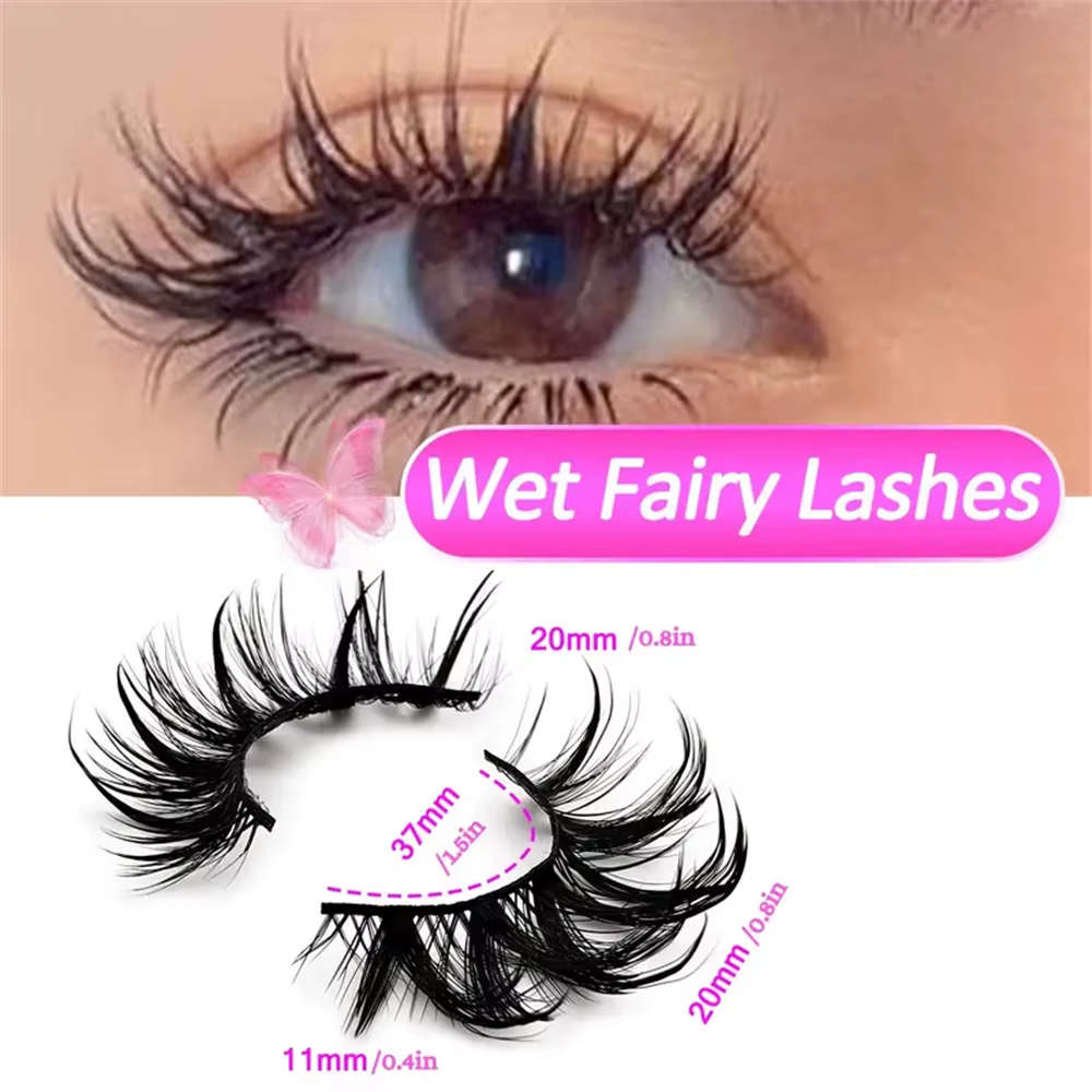7 paires de cils Manga effet mouillé tendance