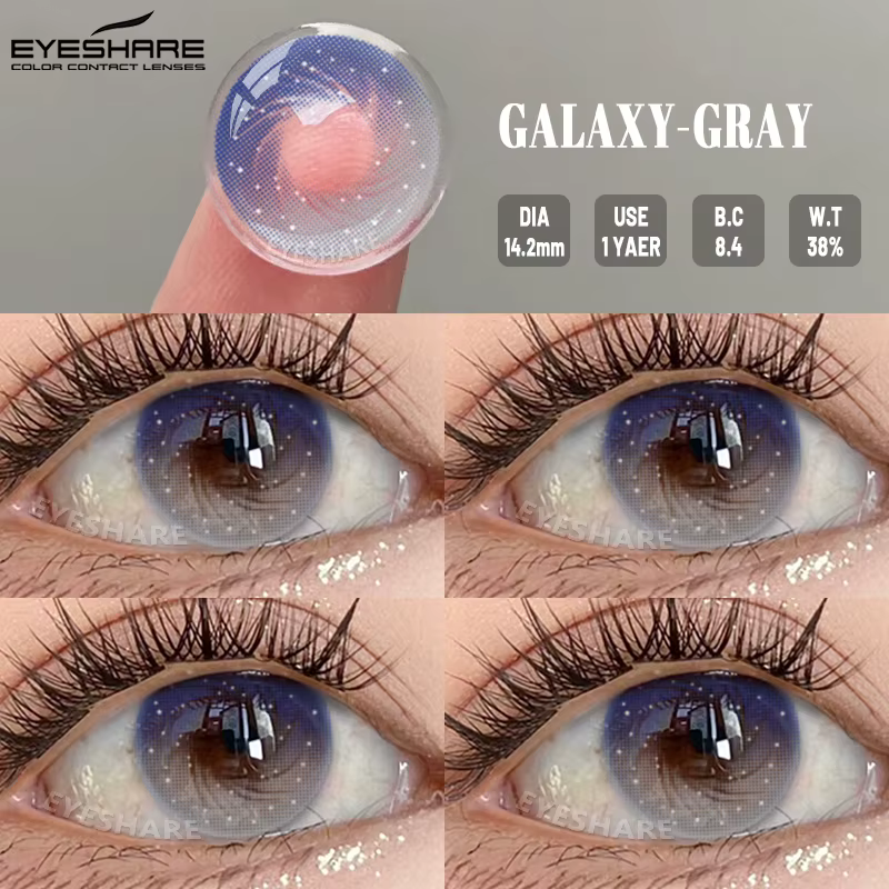 EYESHARE 1 paire de lentilles de Contact violettes pour les yeux rose