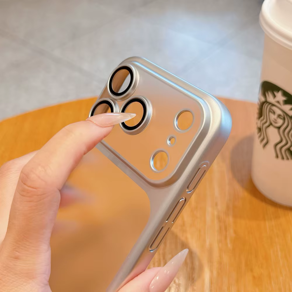 Coque de téléphone fine translucide givrée plaquée orange cosmique officielle pour iPhone 17 Pro Max Air Series, housse pare-chocs pour étui 17 Pro