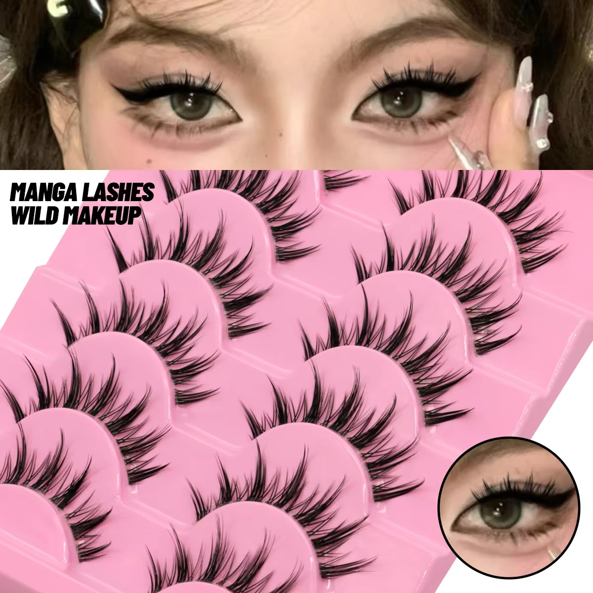 Veltrinay Faux cils naturels Manga