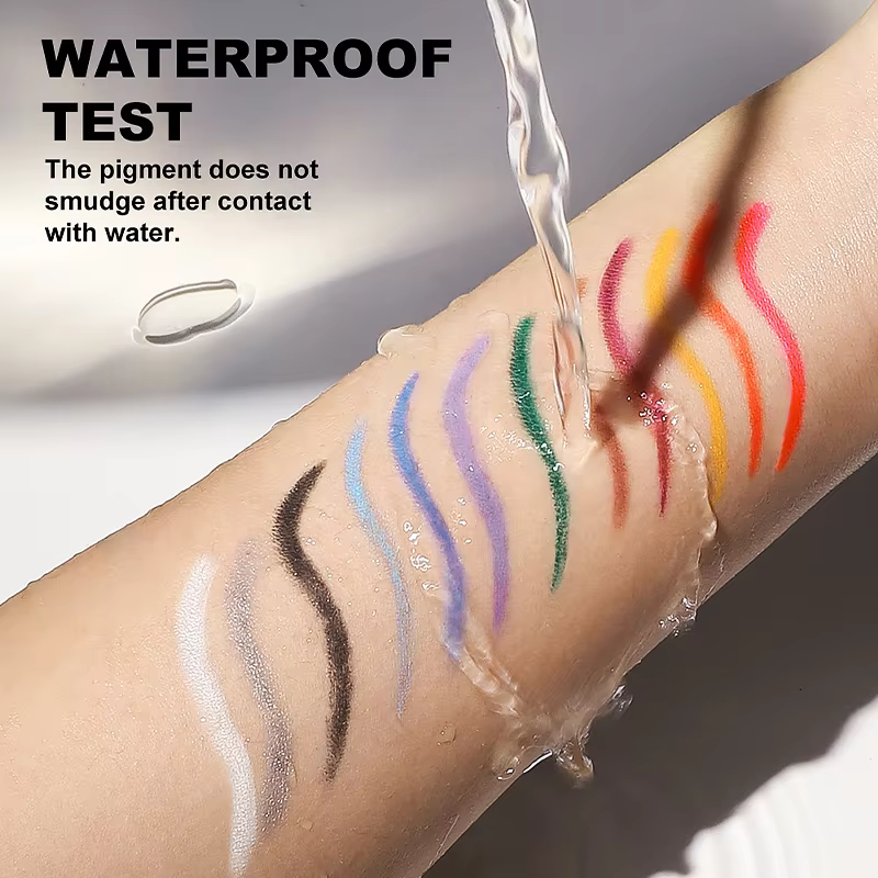 Crayon Eyeliner Rétractable 12 Couleurs Scintillant Anti-Bavure 2-en-1 Stylo Maquillage Multi-Fard à Paupières Haute Pigmentation Néon