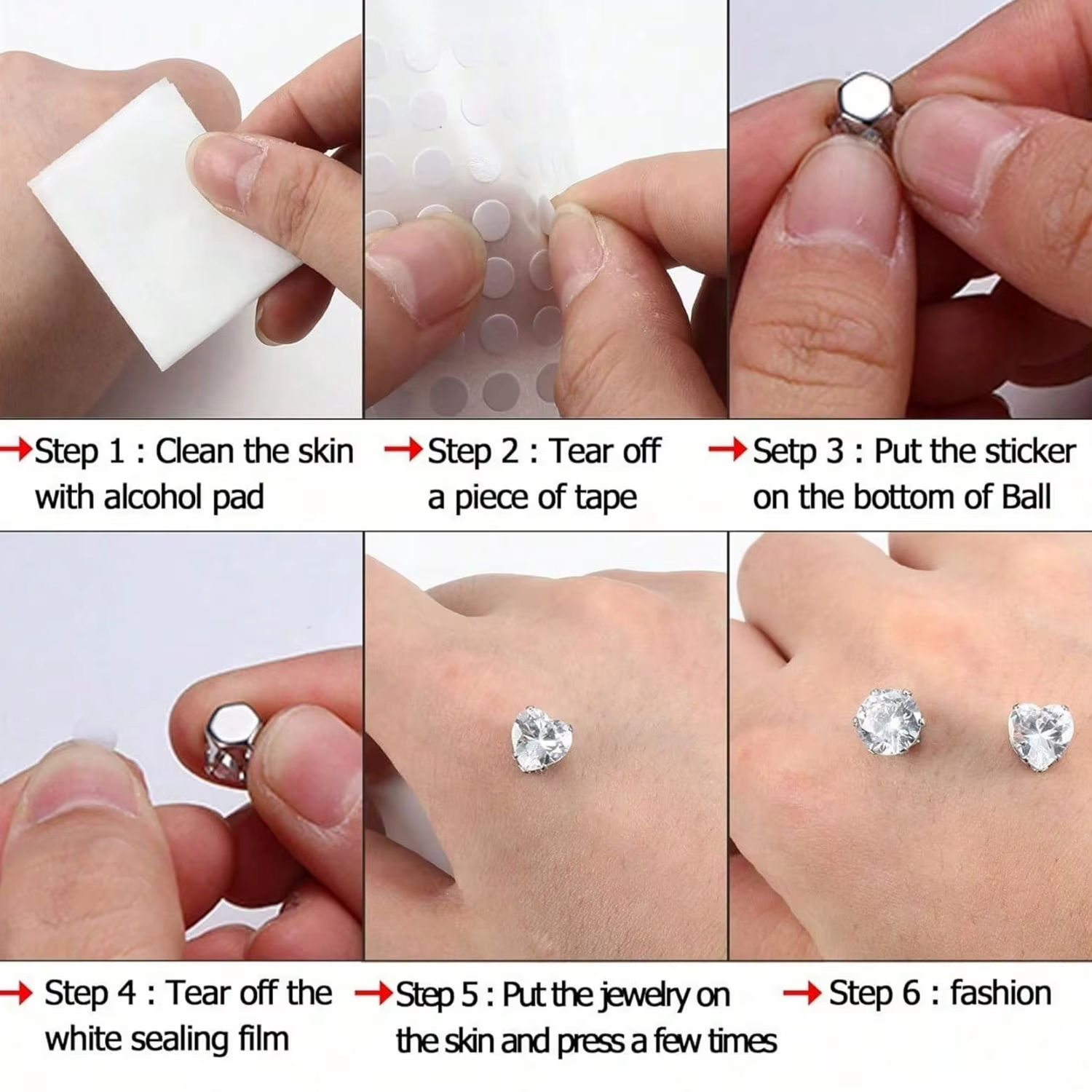 23 pièces/ensemble de bijoux non-percés : faux anneaux pour sourcils, faux anneaux pour lèvres, faux clous d'oreilles, faux anneaux de nombril, faux piercings