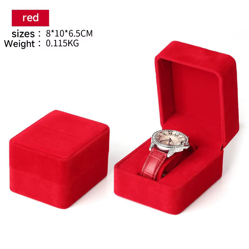 Boîte de montre en velours à coins ronds pour montre connectée, mallette de rangement d'horloge, accessoires de bijoux, boîtes d'emballage d'affaires