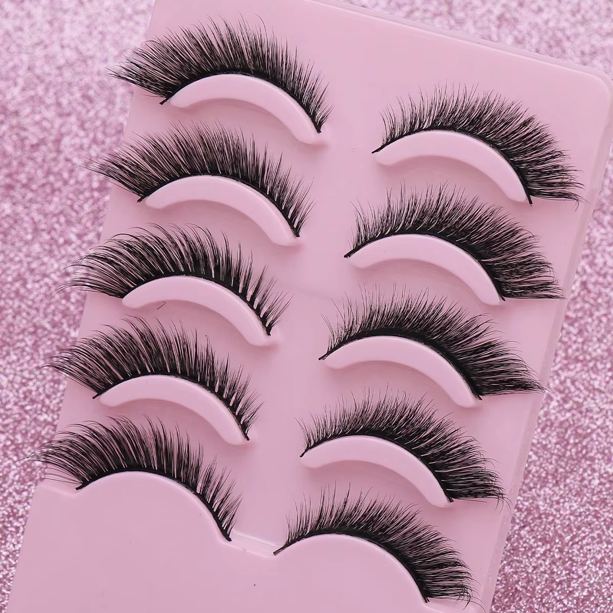 5 paires de cils yeux de chat Faux