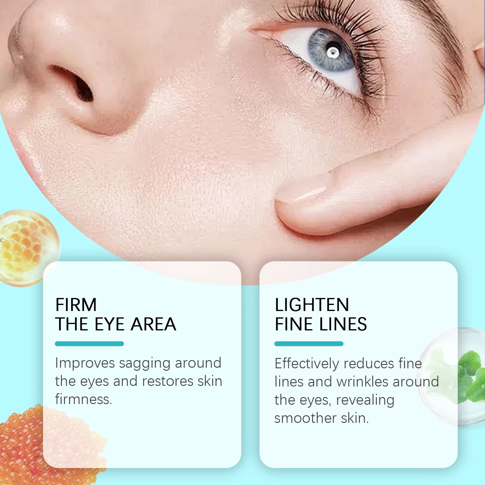 Caviar b-complexe Essence pour les yeux élimine les grappes foncées Anti-poches lissant les ridules hydrate la peau