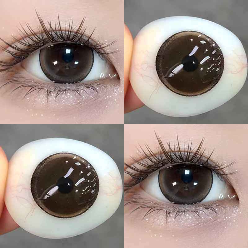 DUOXIU 1 Paire de Lentilles de Contact Colorées Marron Naturelles Coréennes avec Correction