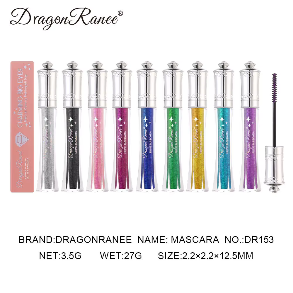 Mascara coloré diamant brillant bleu paillettes scintillantes