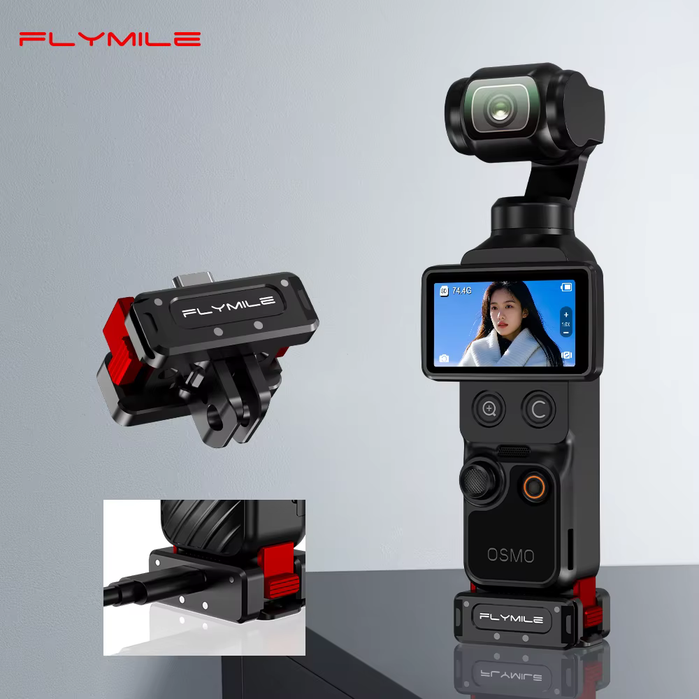 Base de charge à dégagement rapide Flymile pour DJI OSMO Pocket 4P/4/3, adaptateur de montage multifonctionnel en métal, base de bureau, accessoire