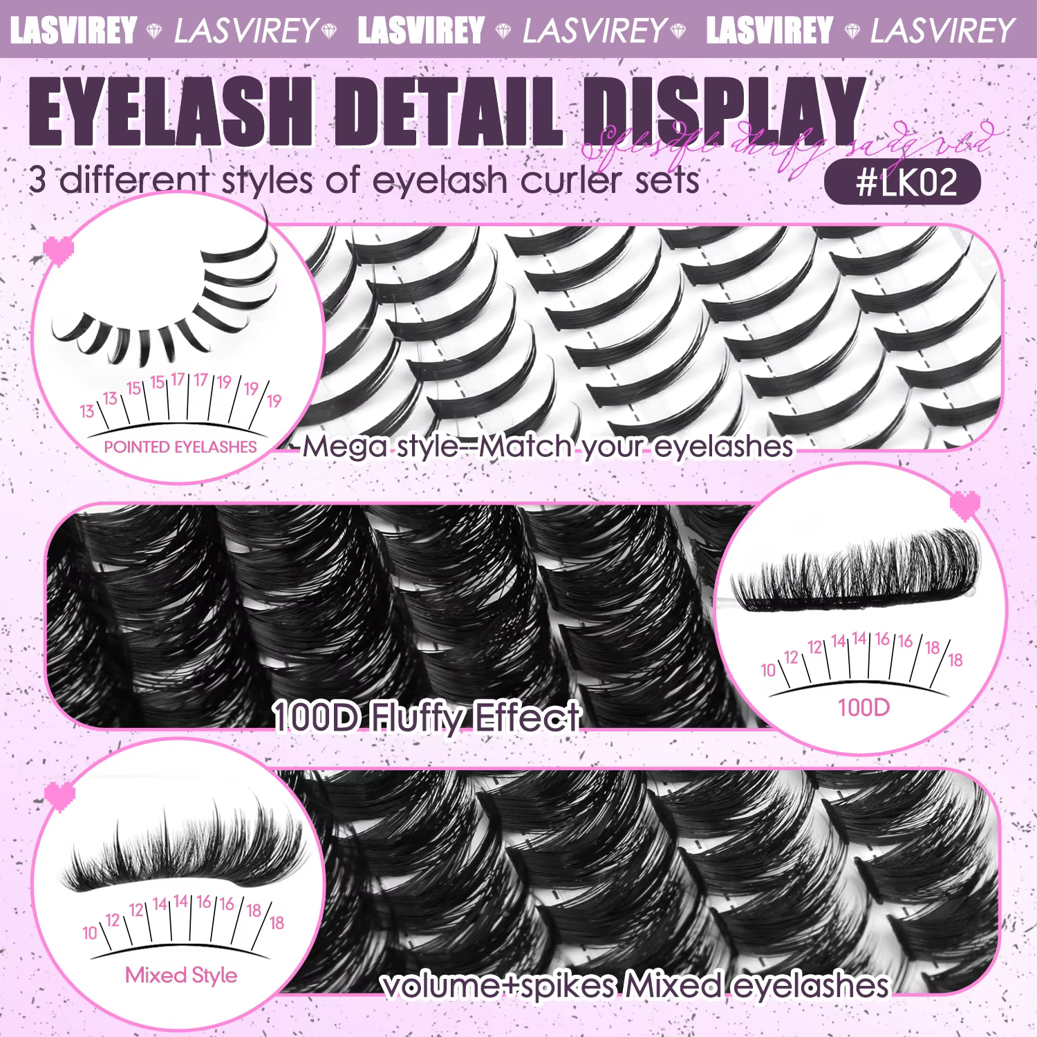 LASVIREY Extensions de cils en touffes