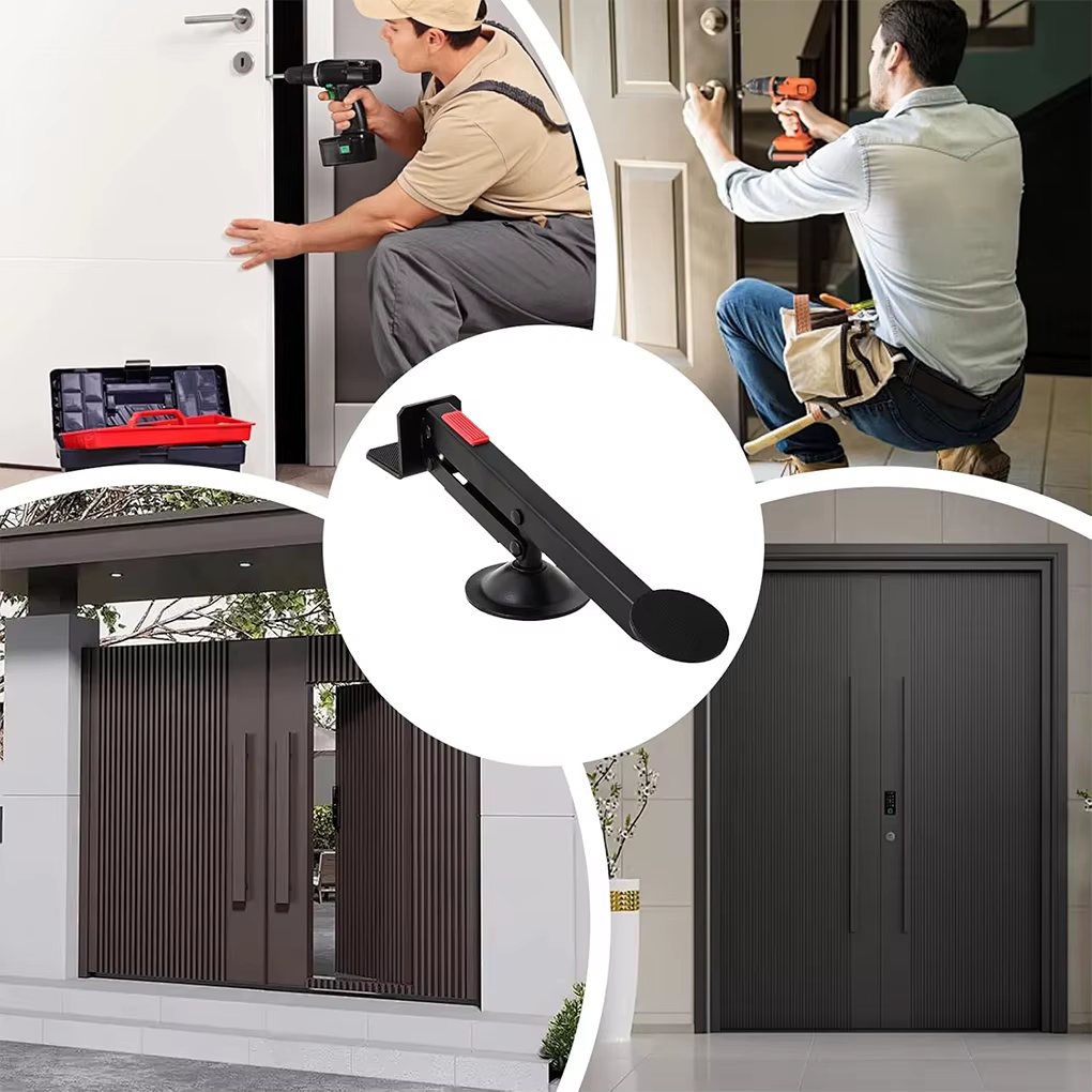 Lève-porte Pied de levage de porte 360 ° Aide à l'installation d'ascenseur de panneau de porte activé par levier de Rotation pour l'installation de porte de maison