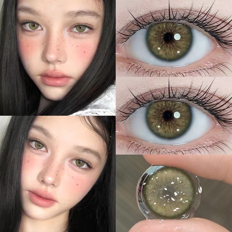 DUOXIU Lot de 2 nouvelles lentilles de contact colorées pour les yeux avec dioptrie