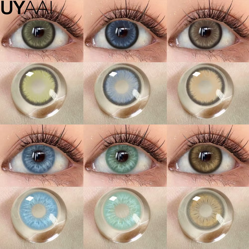 UYAAI nouvelles lentilles de contact colorées pour les yeux élèves de couleur verte Contacts oculaires bleus naturels