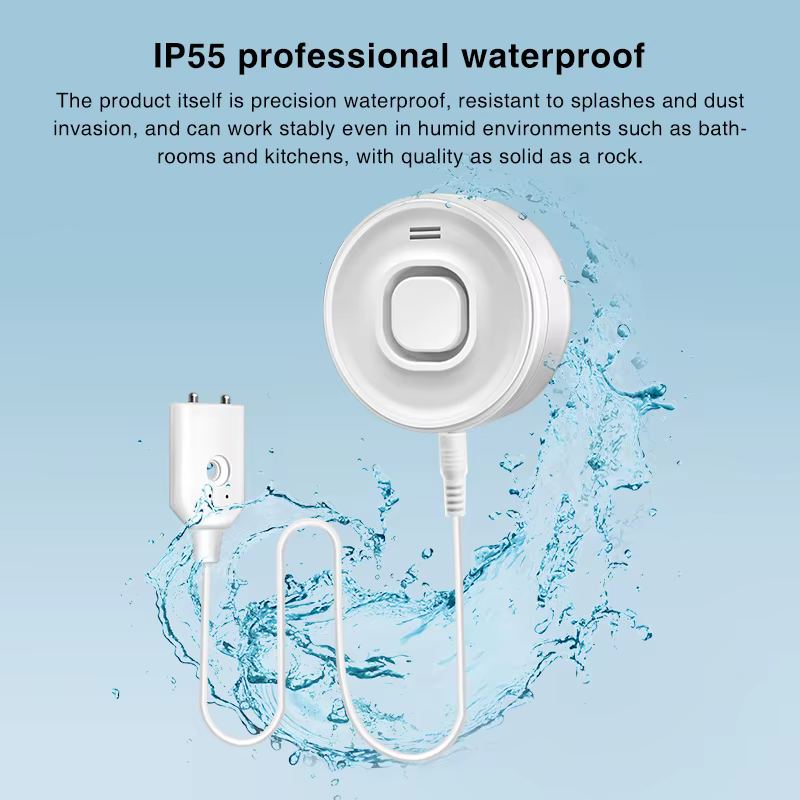 Détecteur d'alarme de fuite d'eau, capteur d'eau à alerte forte de 100dB, étanche IP55, Installation facile pour l'inondation du sous-sol domestique, pas intelligent