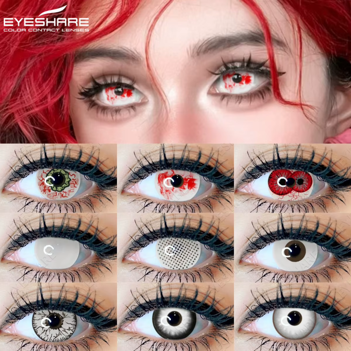 EYESHARE Halloween lentilles de Contact blanches pour les fêtes fous Cosplay