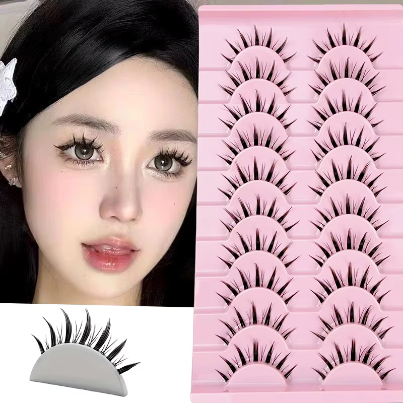 10 paires de faux cils de style anime diabolique