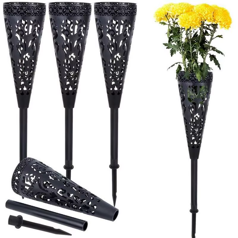 Vases commémoratifs pour cimetière, supports de fleurs résistants aux intempéries pour tombes extérieures, 1/2/4 pièces
