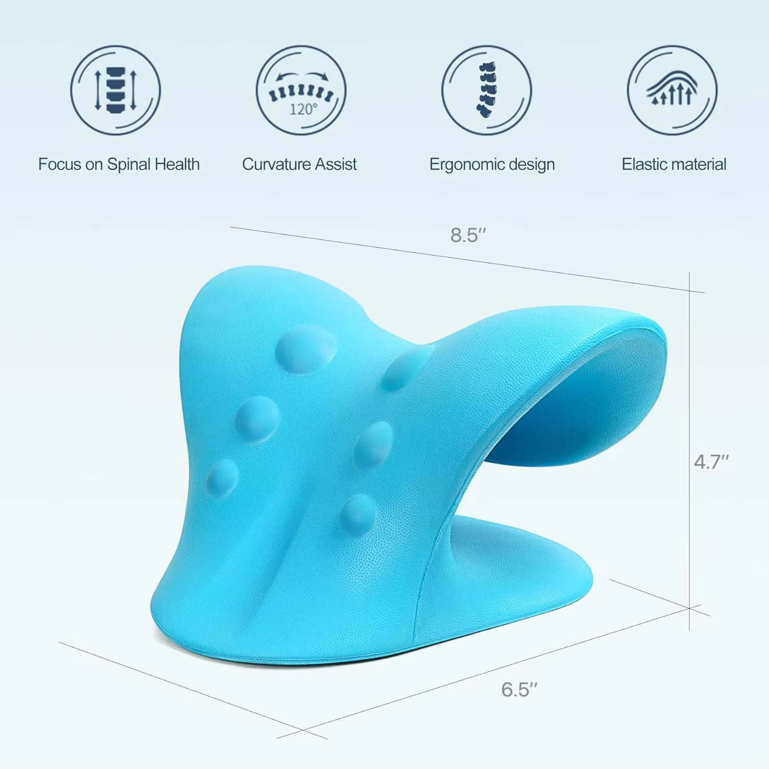 Oreiller chiropratique relaxant pour le cou, dispositif de traction cervicale, soulagement de la douleur TMJ, alignement de la colonne vertébrale, soutien des épaules pour un sommeil confortable