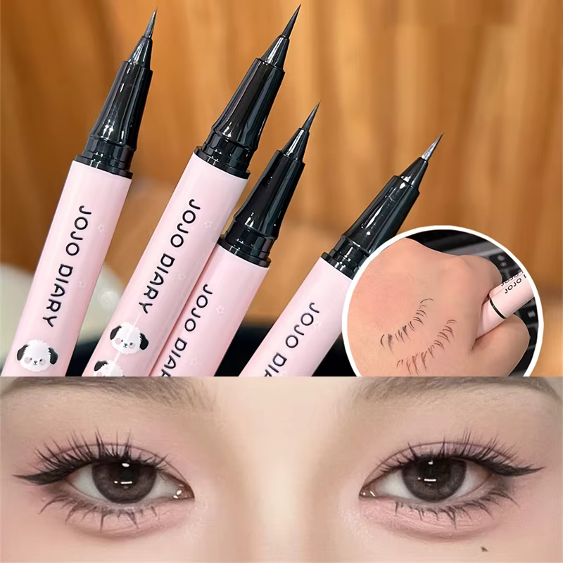 Stylo Eyeliner Liquide Ultra Fin 3 Couleurs Noir Imperméable Marron Effet Nacré Maquillage Yeux Grands et Lisses Séchage Rapide Cosmétique Femme