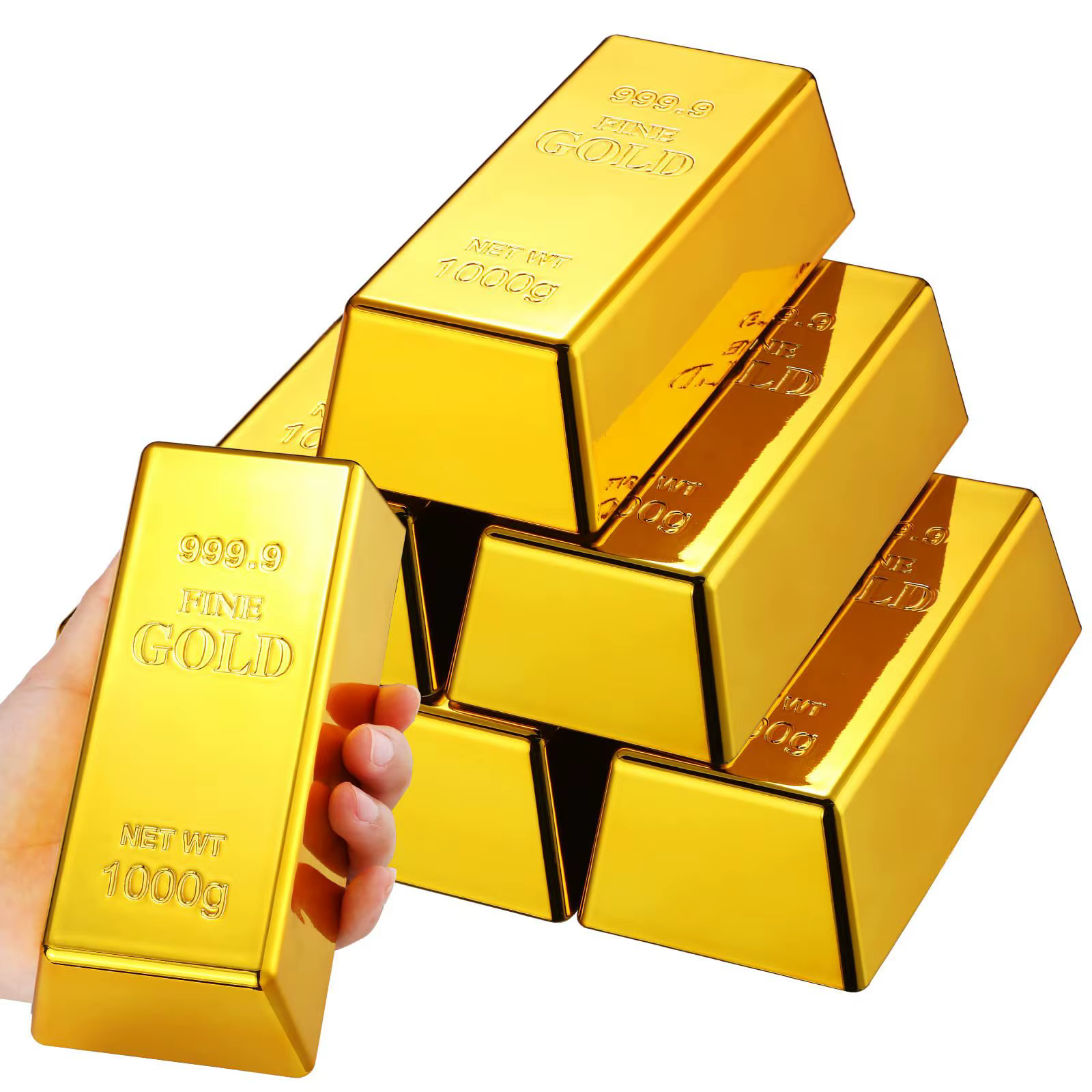 Fausse barre d'or créative, brique dorée simulée, lingot d'or creux, accessoire de film, cadeau fantaisie, accessoire décoratif pour fête