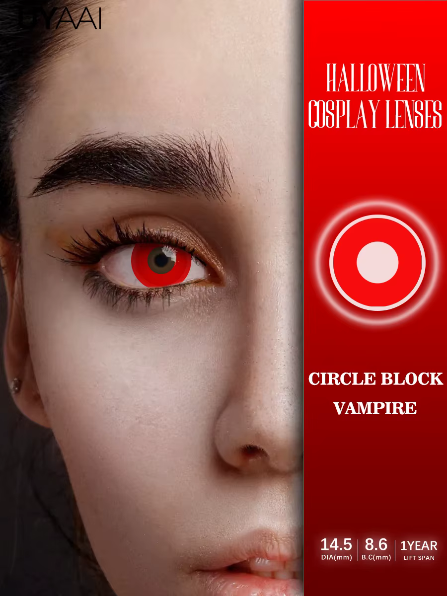 UYAAI Cosplay lentilles blanches Anime couleur des yeux noirs