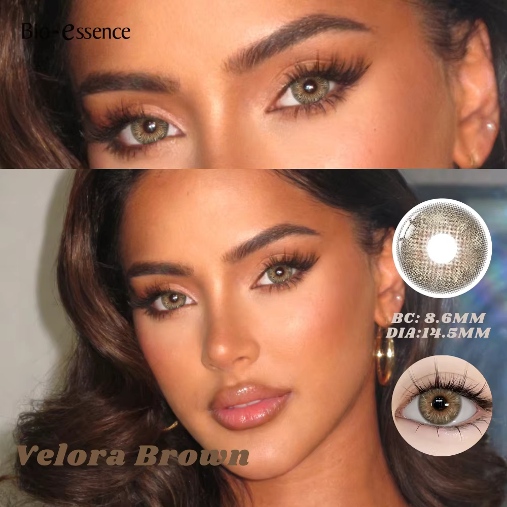 Bio-essence Nouvelle Série Marron Lentilles de Contact Réalistes Effet Naturel Pupille Grandes Yeux