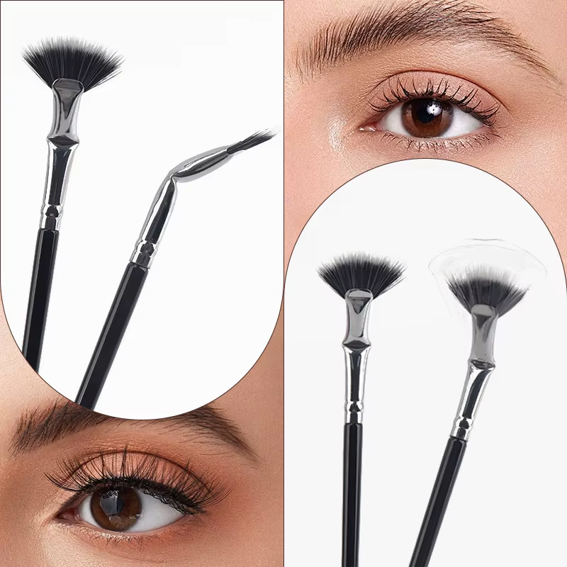 Brosse de maquillage professionnelle en forme d'éventail