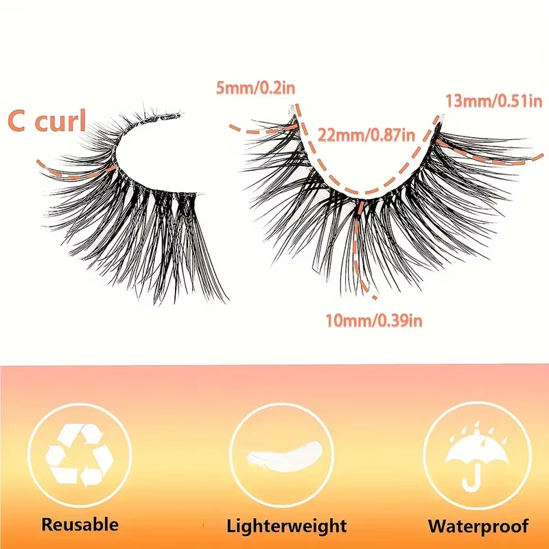 10 paires demi-cils aspect naturel vaporeux moelleux oeil de chat Look