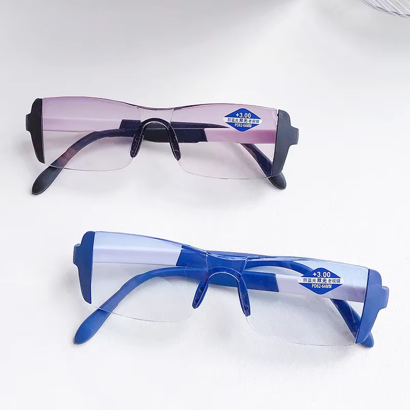 Lunettes de lecture bifocales, lunettes de presbytie tendance, lunettes pour la vue de près et de loin +1.0 à +4.0, anti-lumière bleue, lunettes pour hommes, transparentes