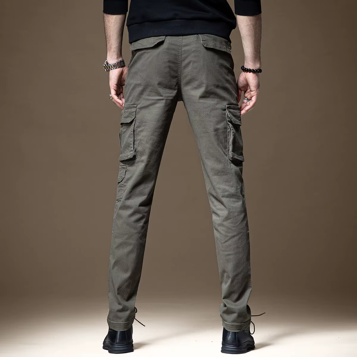 Pantalon cargo crayon pour homme, poche, mince, maigre, multipoches, luxe, nylon décontracté, rue, adt, fjMulti, Harajuku