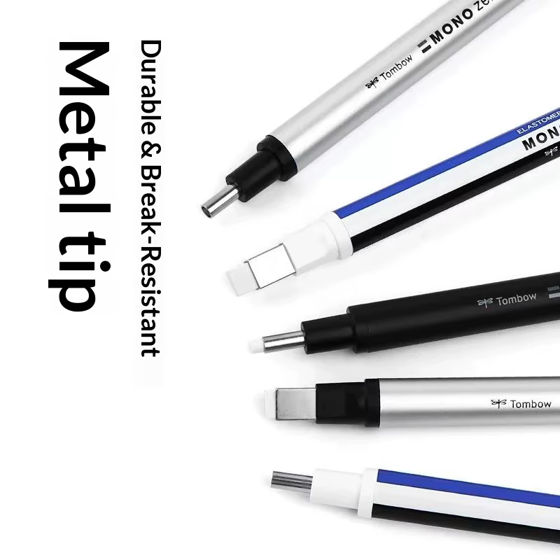 Stylo surligneur Tombow MONO Zero Eraser (pointe ronde/carrée) – Gomme à effacer rechargeable ultra-fine pour le dessin de détails, le croquis et l'art