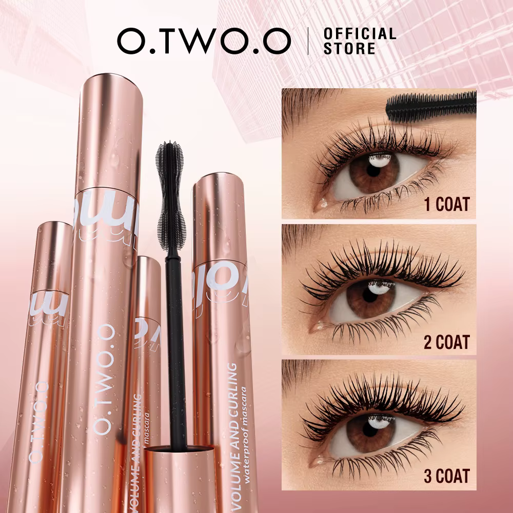 O.TWO.O Mascara imperméable à l'eau 4D soie fibres bouclage Volume cils épais allongement nourrir Extension