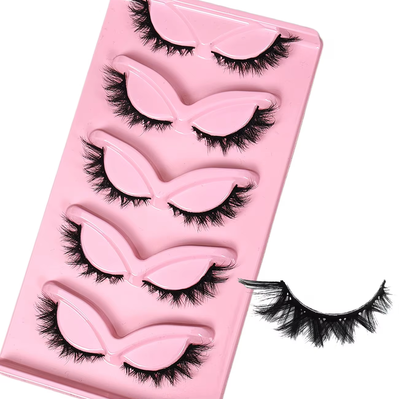5 paires de faux cils œil de chat