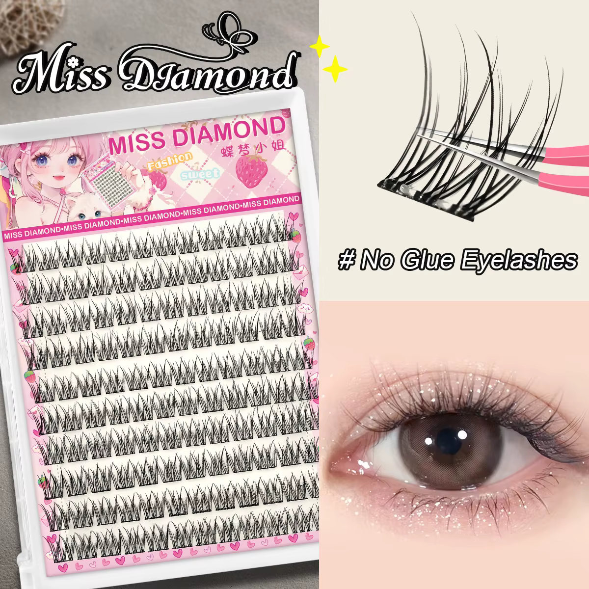 Ensemble de faux cils faciles à coller