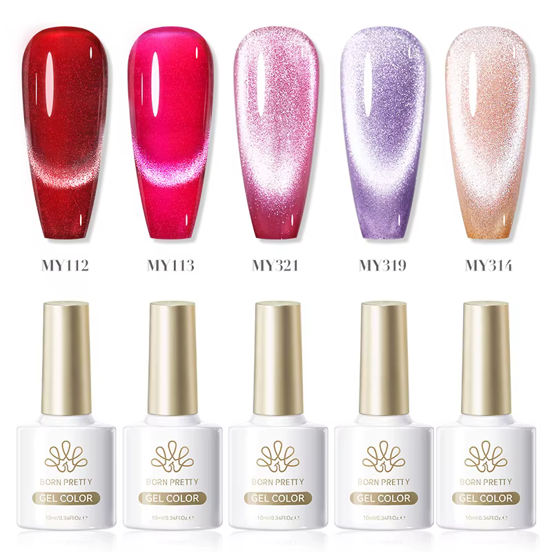 BORN PRETTY 5 pièces chat magnétique Gel pour les yeux vernis à ongles ensemble paillettes Ultra brillance tremper UV LED Nail Art Design manucure Kit d'ongles