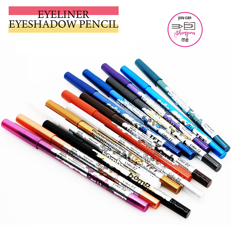 Crayon Eyeliner Bleu Imperméable Longue Durée 12 Couleurs Anti-Bavures Stylo Fard à Paupières Lisse Fini Nacré Mat Maquillage Yeux Cosmétiques