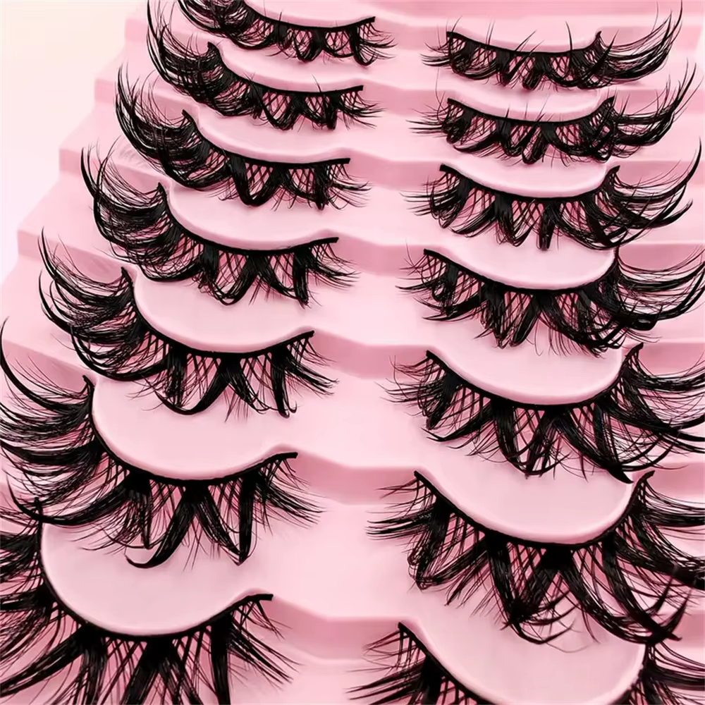 7 paires de cils Manga effet mouillé tendance
