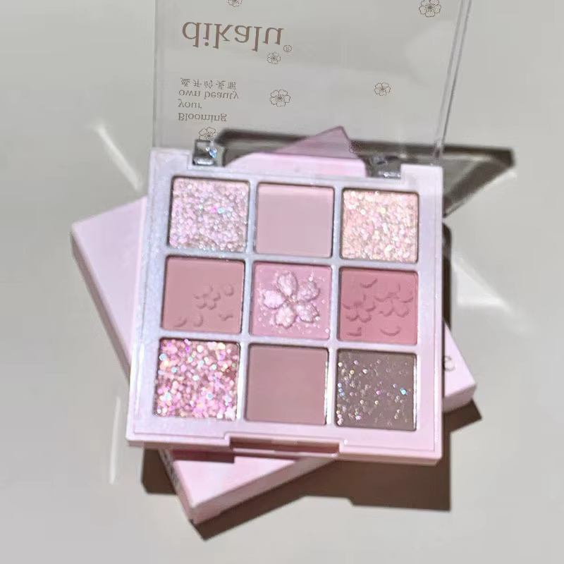 Palette de fards à paupières rose Sakura 9 couleurs