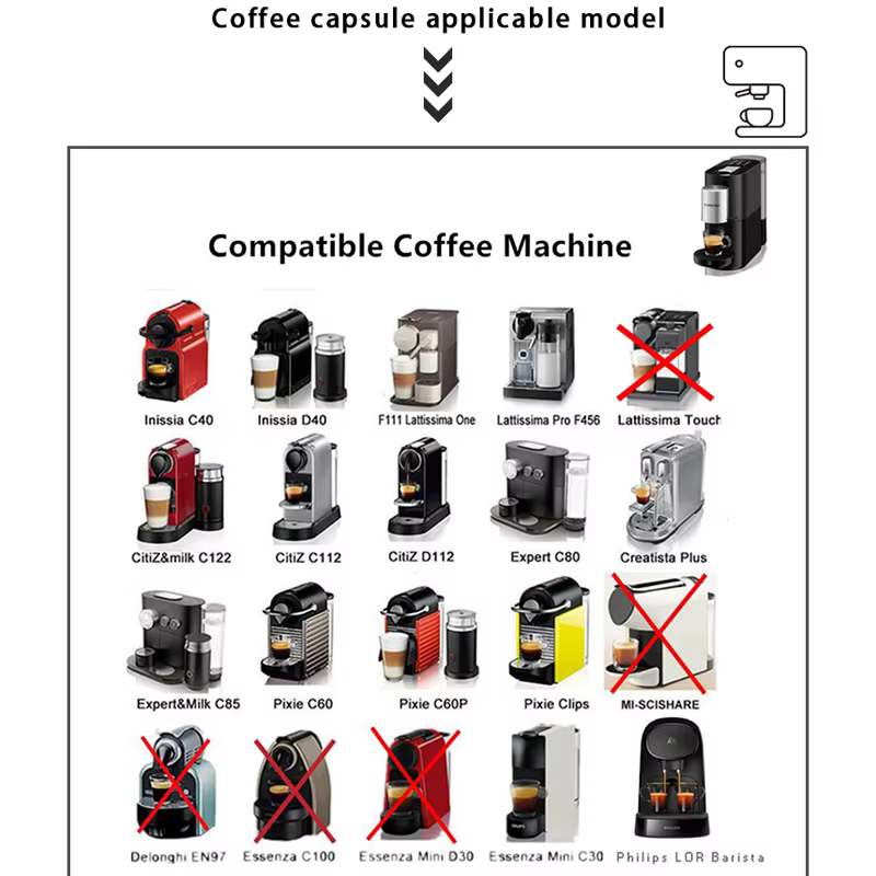 Capsules de café Nespresso rechargeables et réutilisables, dosettes Nespresso réutilisables avec une cuillère et une brosse, 3/6 pièces
