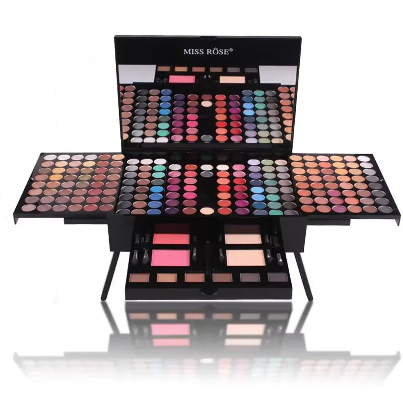 Miss Rose maquillage professionnel 194 couleurs mat miroitant Palette fond de teint cosmétique poudre Blush sourcil contour beauté Kit boîte