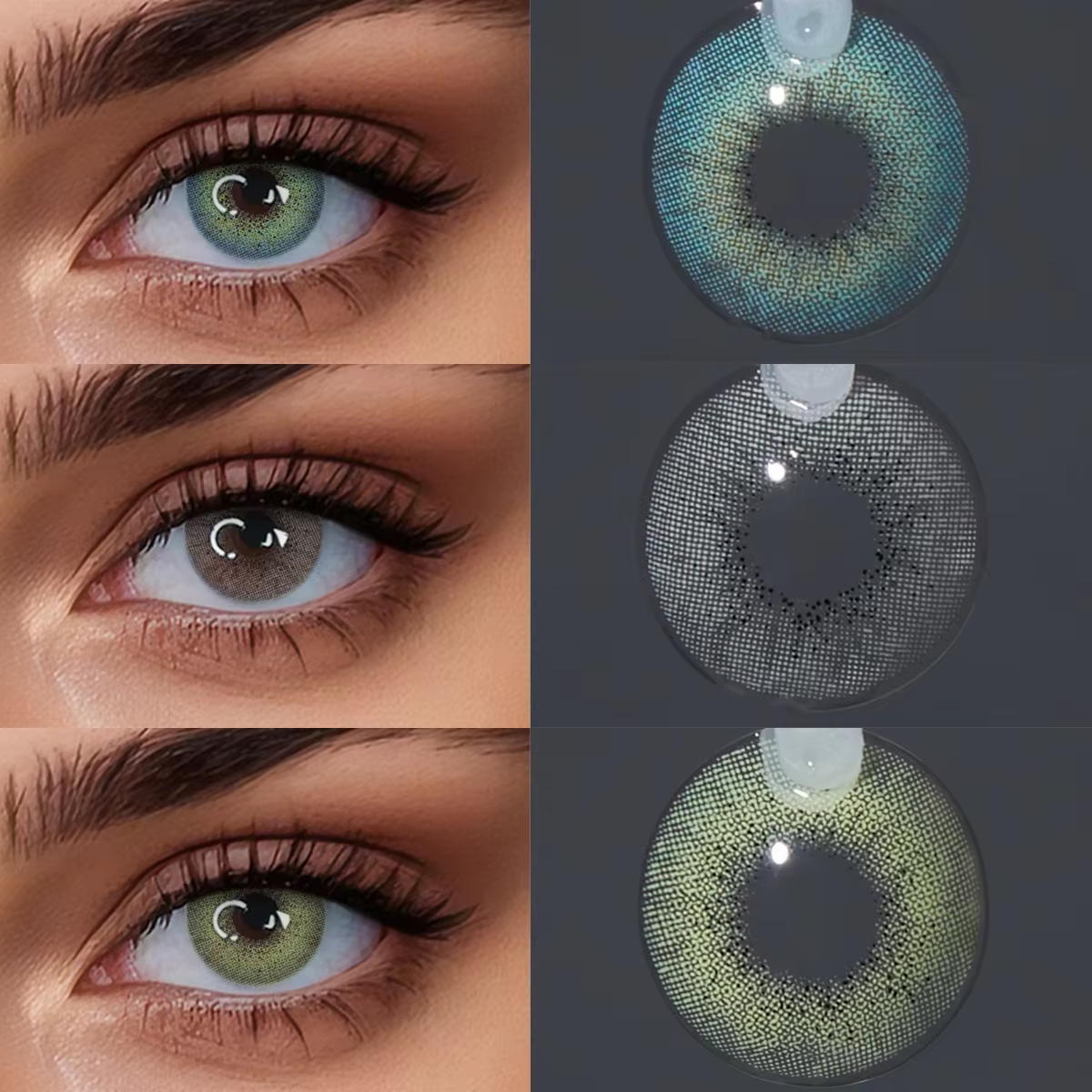 VISUASHOW Lentilles de contact colorées bleu océan naturel demi-annuelles 14