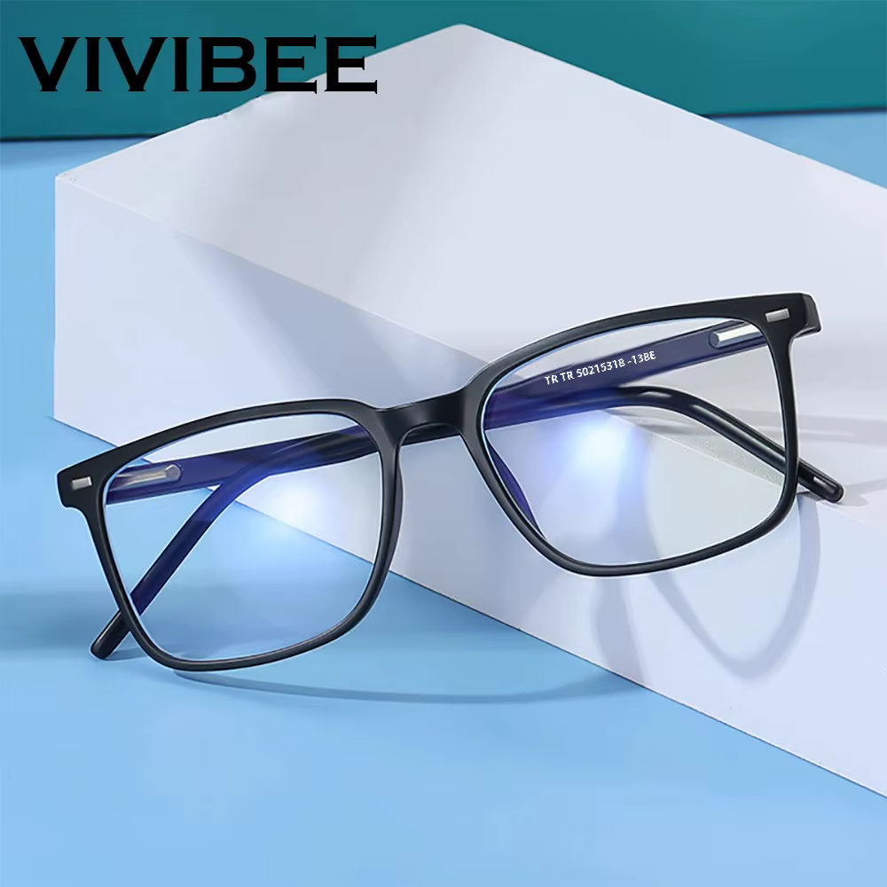 VIVIBEE 2026 Lunettes Anti-Lumière Bleue Carrées Homme Monture Légère TR90 Anti-Rayons Bleus Femme Lunettes Classiques pour Ordinateur