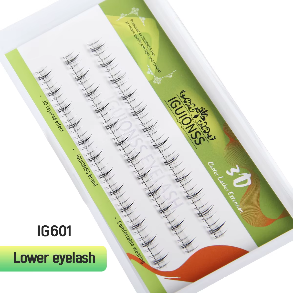 Faux cils inférieurs à tige transparente