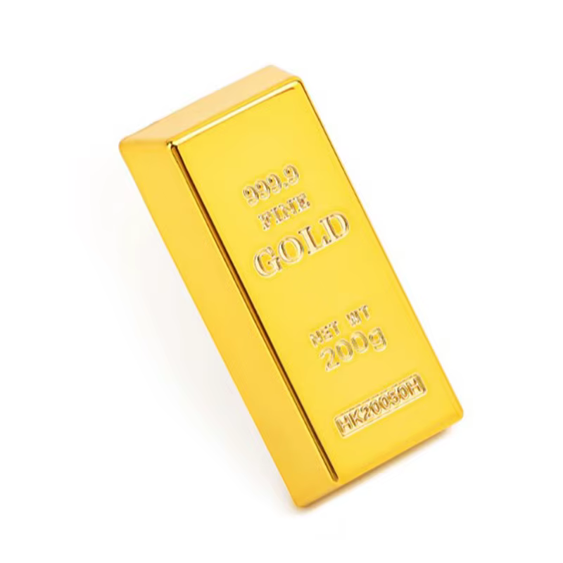 Faux lingot d'or en plastique, imitation de brique dorée, barre d'or scintillante, presse-papiers, arrêt de porte, accessoire de film, cadeau fantaisie