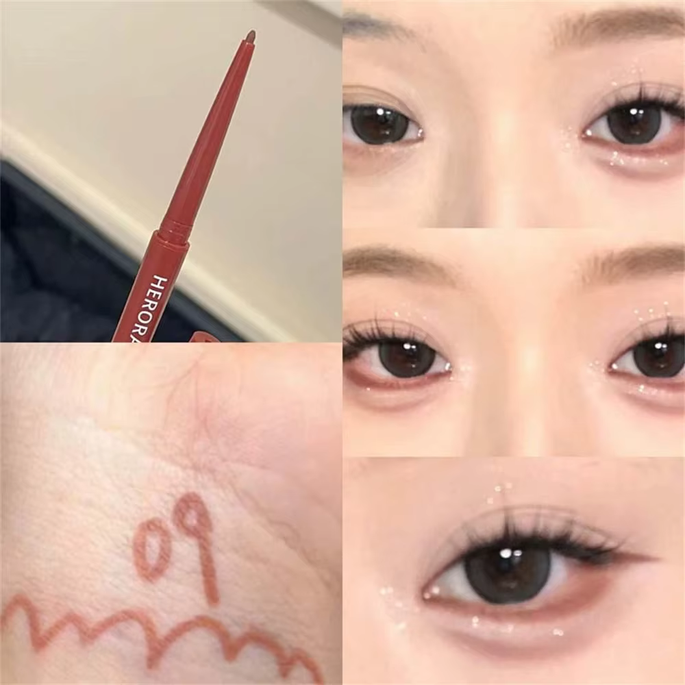 Crayon Eyeliner 12 Couleurs Rouge Vin Lisse Haute Pigmentation Mat Imperméable Aegyosal pour Effet Yeux de Soie Cosmétique