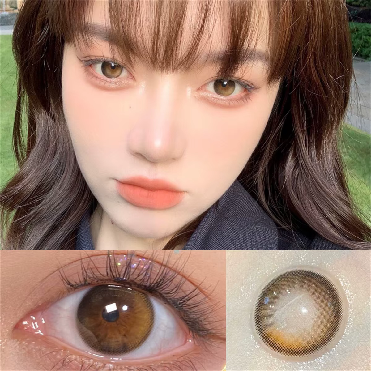 Lentilles de contact annuelles Morningcon Monday marron pour les yeux
