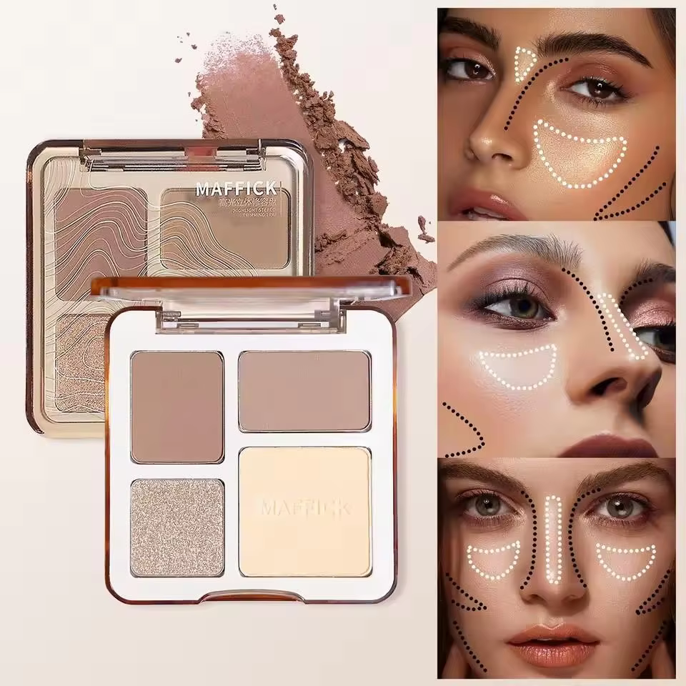Palette de poudre pour le visage stéréoscopique naturelle