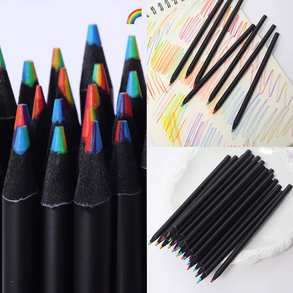 Crayons de couleur arc-en-ciel, 7 couleurs, nickel é concentrique, cadeau pour enfants, crayons de couleur, art, peinture, dessin