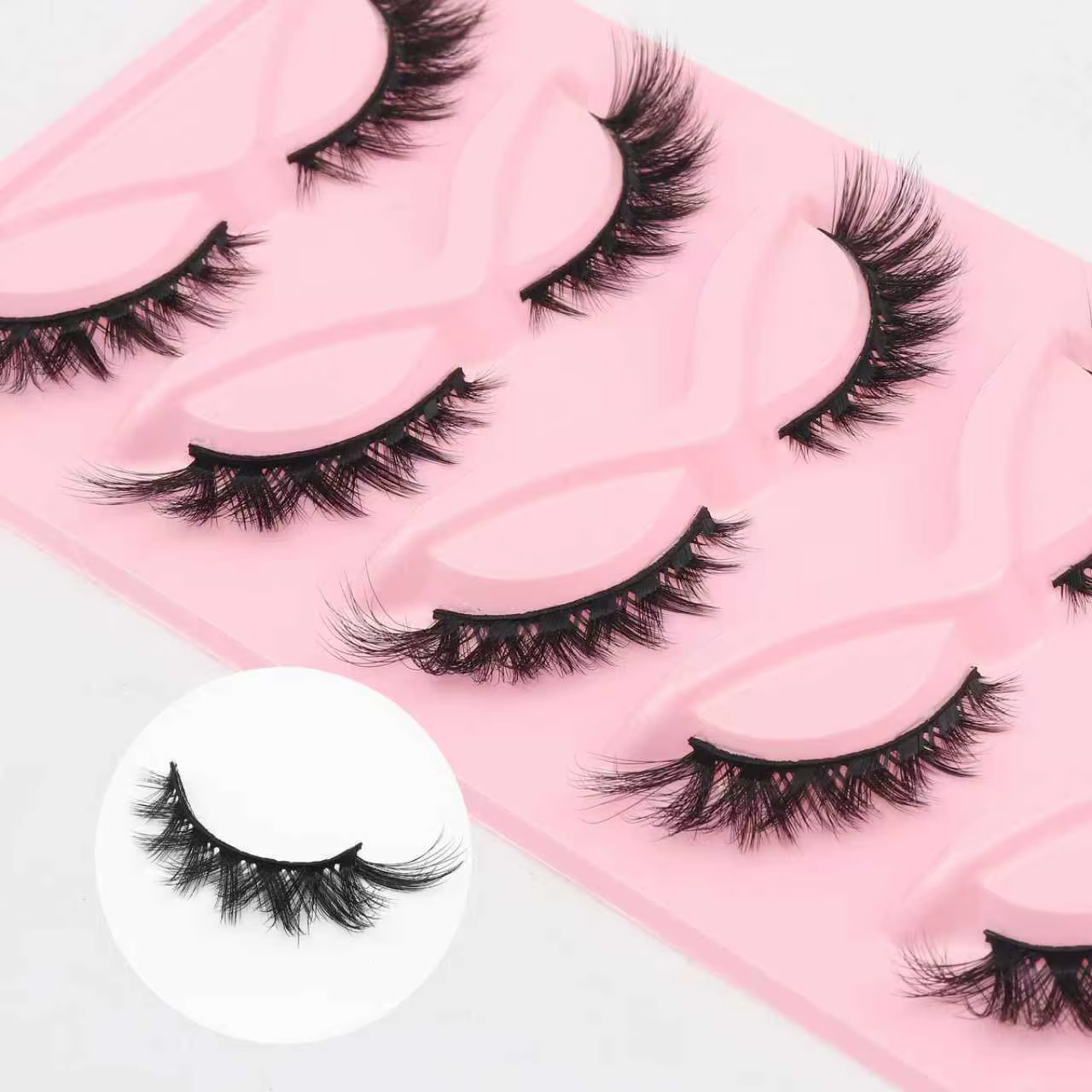 5 paires de faux cils luxueux et moelleux - épais