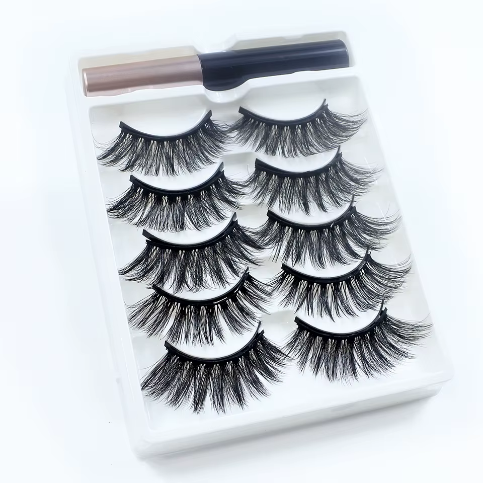 REDSIREN 5 paires de cils magnétiques avec Eyeliner